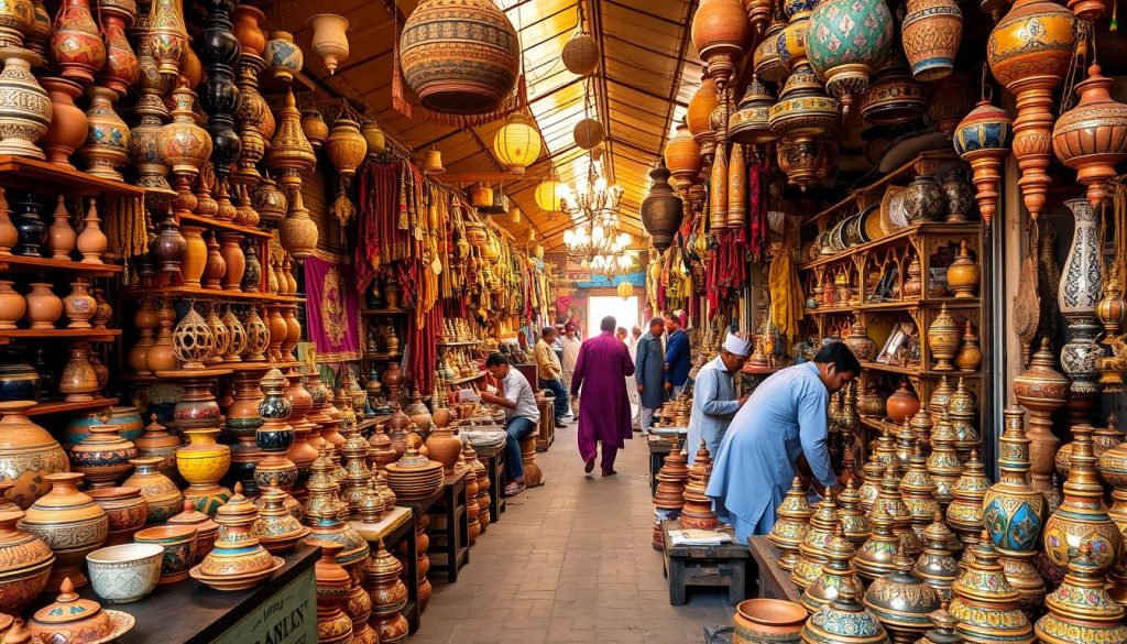 Multan craft market showcasing traditional crafts Multan craft market showcasing traditional crafts