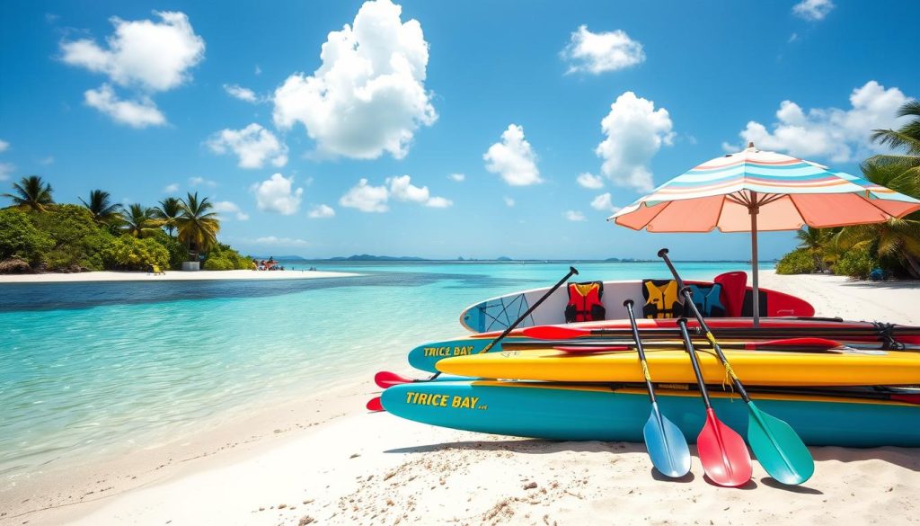 Paddleboarding equipment in Grace Bay Paddleboarding equipment in Grace Bay