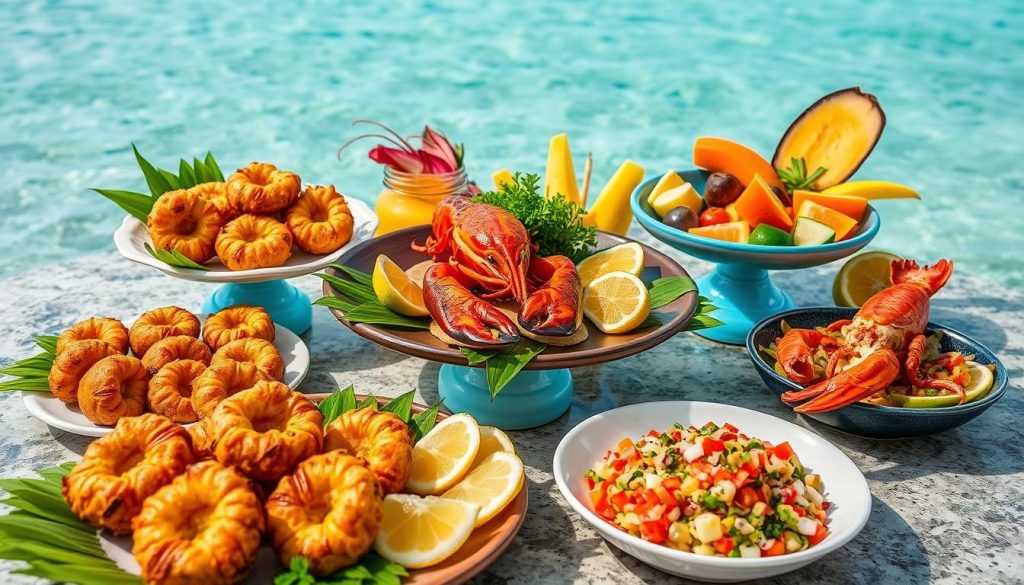 Providenciales local food featuring traditional dishes and seafood Providenciales local food featuring traditional dishes and seafood