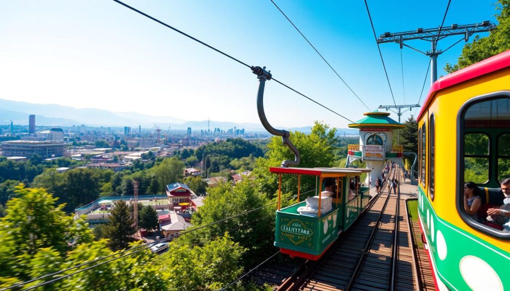 Tbilisi funicular ride at Mtatsminda Park Tbilisi funicular ride at Mtatsminda Park