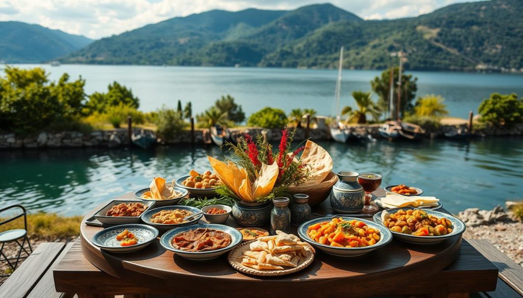 Traditional Armenian cuisine near Lake Sevan Traditional Armenian cuisine near Lake Sevan