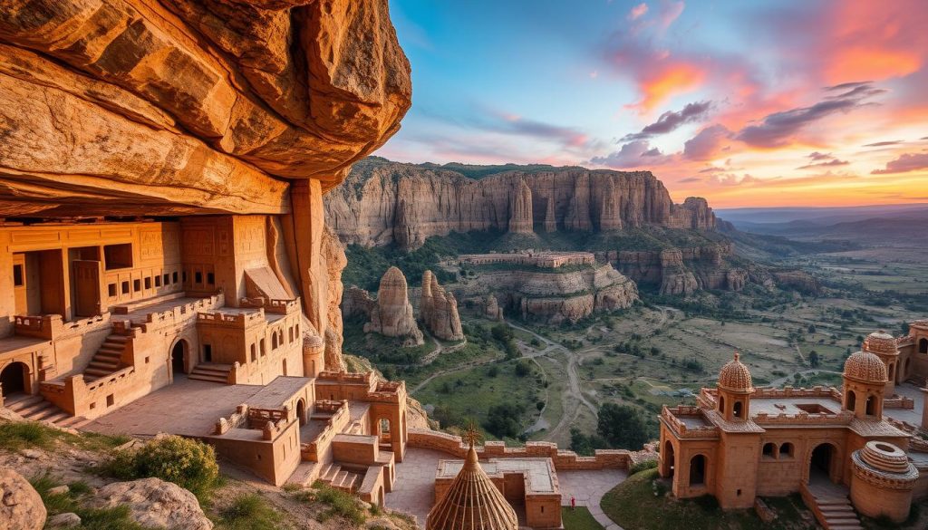 Uplistsikhe ancient site showcasing rock-hewn city features Uplistsikhe ancient site showcasing rock-hewn city features