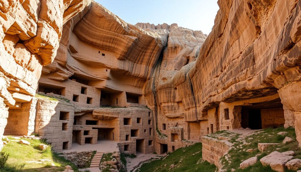 Uplistsikhe architecture showcasing rock-hewn structures Uplistsikhe architecture showcasing rock-hewn structures