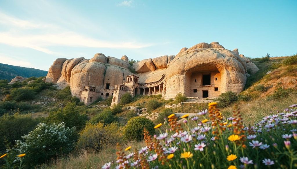 Uplistsikhe scenery in spring Uplistsikhe scenery in spring