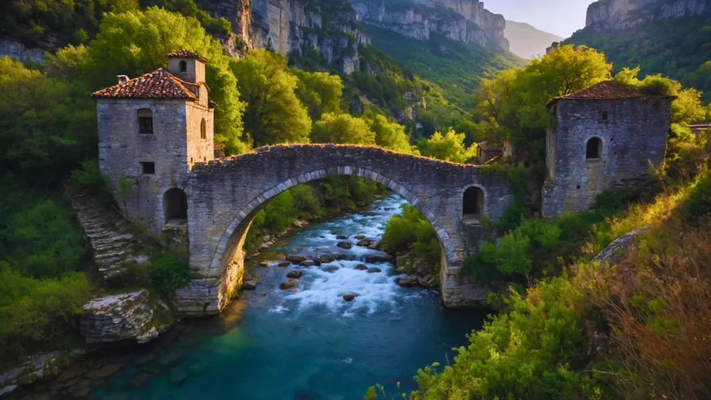 Mostar over a river