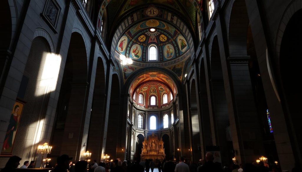 exploring Svetitskhoveli Cathedral interior exploring Svetitskhoveli Cathedral interior
