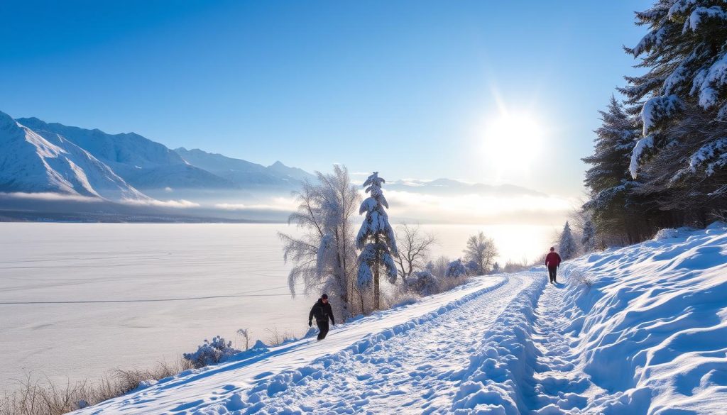 winter hiking Lake Sevan winter hiking Lake Sevan