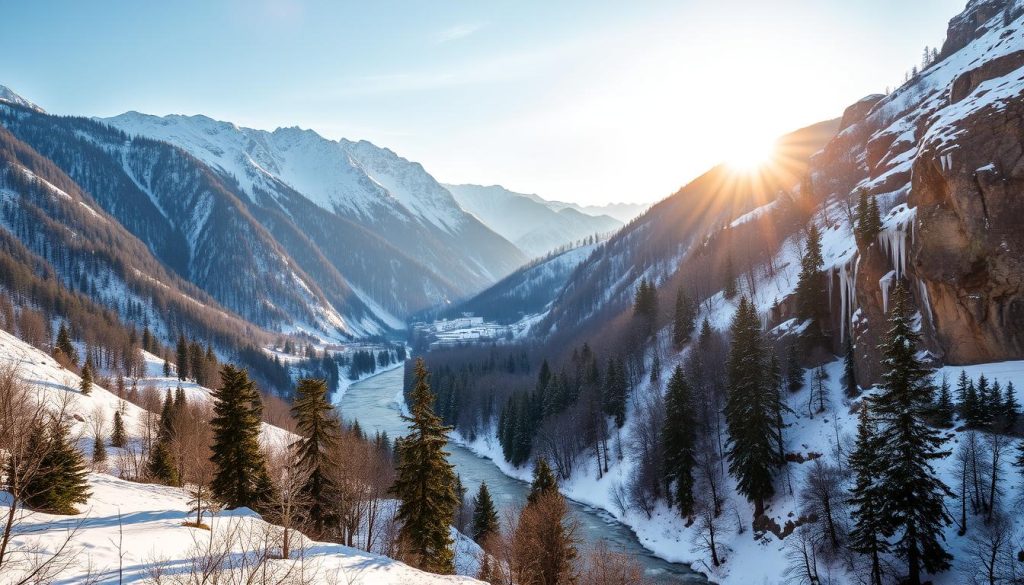 winter landscapes Kazbegi winter landscapes Kazbegi