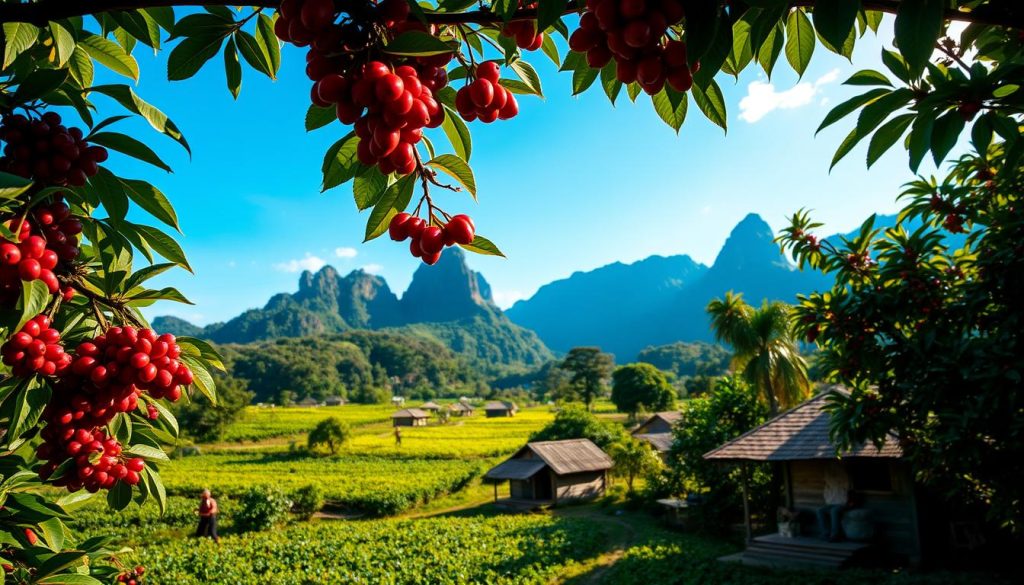 Cuban coffee production ViƱales Cuban coffee production ViƱales