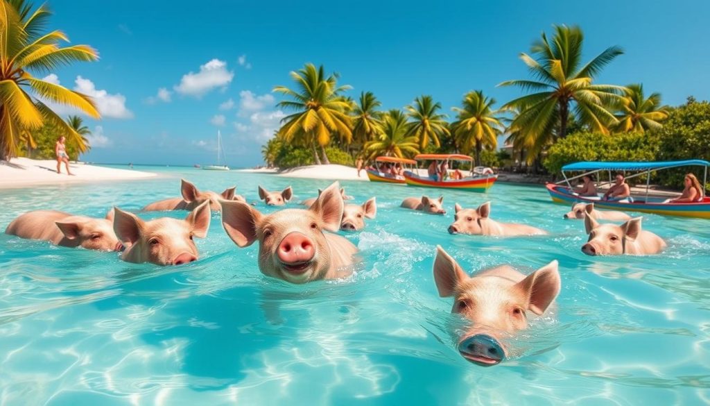 Exuma swimming pigs excursion Exuma swimming pigs excursion