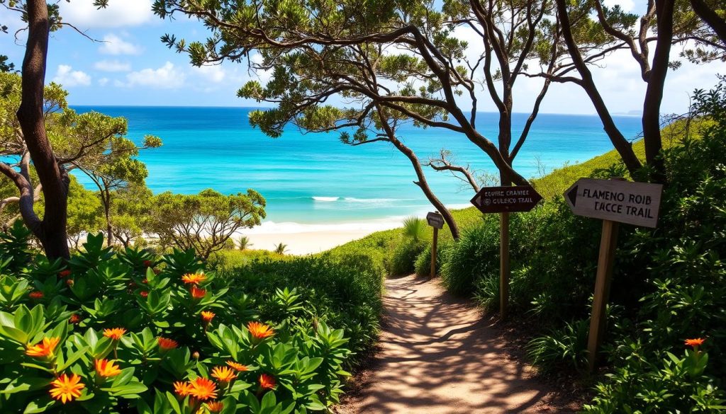 Flamenco Beach Trail navigation Flamenco Beach Trail navigation