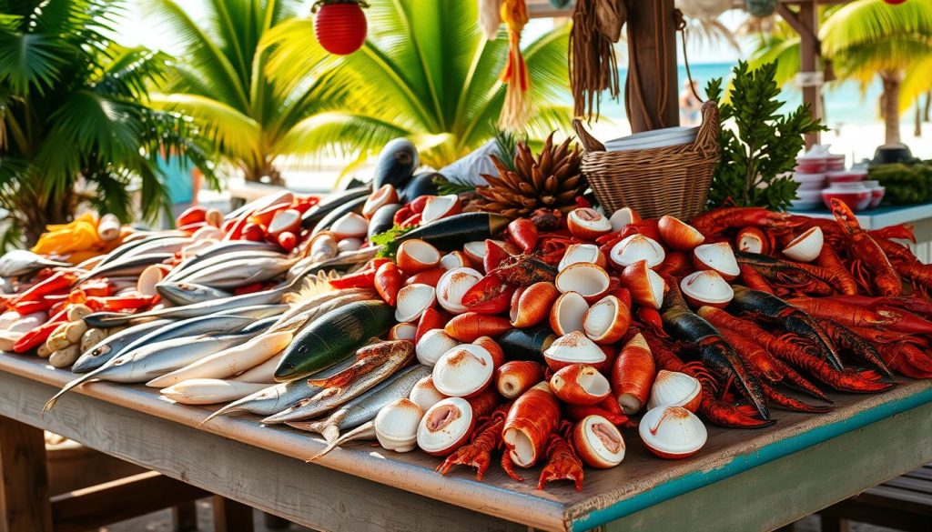 Fresh seafood in Great Exuma Fresh seafood in Great Exuma