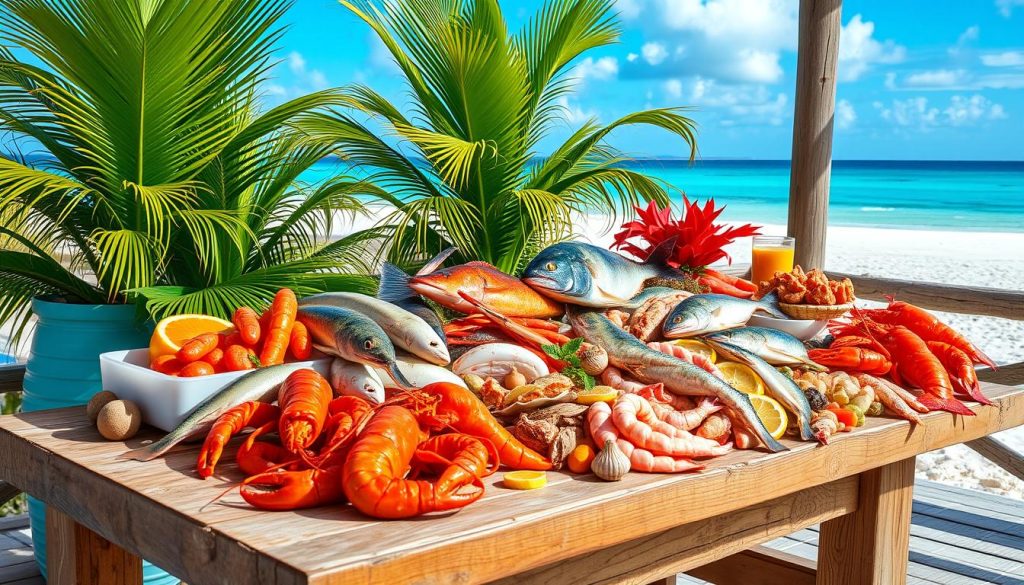Fresh seafood in Great Exuma Fresh seafood in Great Exuma