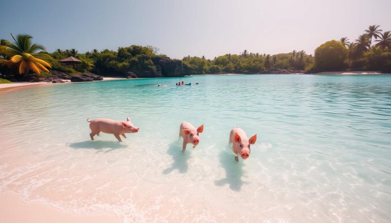 How to experience swimming with pigs and sharks in Great Exuma?