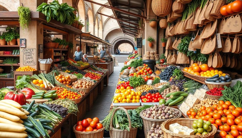 Local ingredients in a Girona market Local ingredients in a Girona market