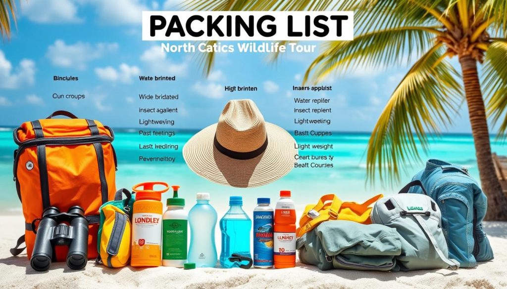 North Caicos wildlife tours packing list North Caicos wildlife tours packing list