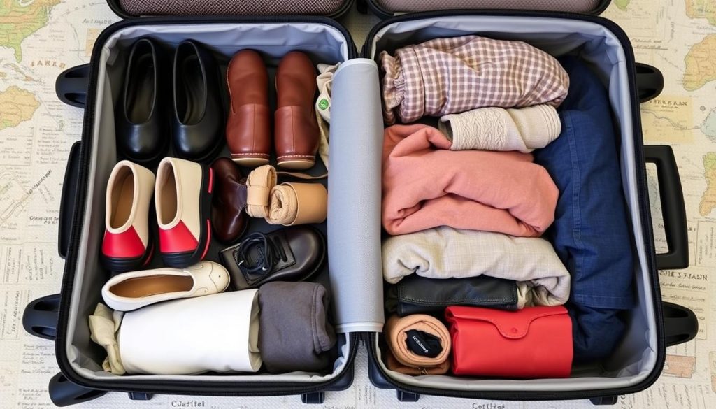 Suitcase Organization Shoe Packing Technique Suitcase Organization Shoe Packing Technique