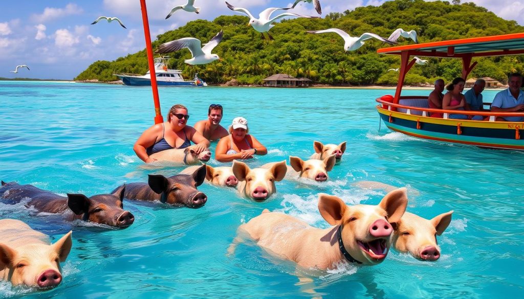 Swimming pigs boat tours Swimming pigs boat tours