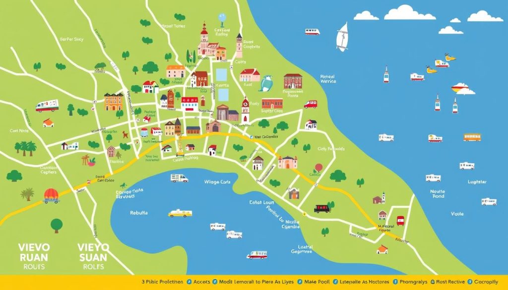 Viejo San Juan transportation map Viejo San Juan transportation map
