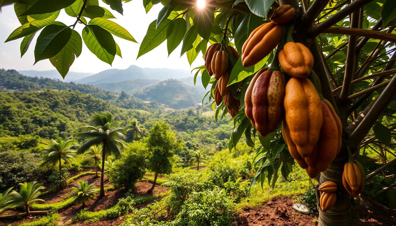 Visiting cocoa plantations in Trinidad