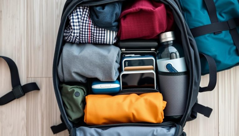 What are efficient ways to maximize backpack storage for flights?