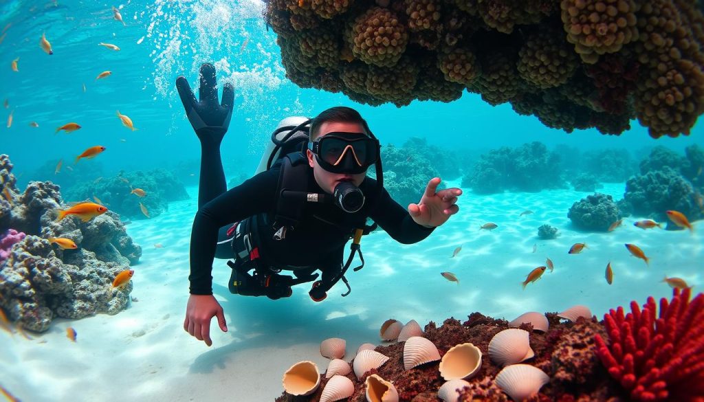 conch diving in Freeport conch diving in Freeport