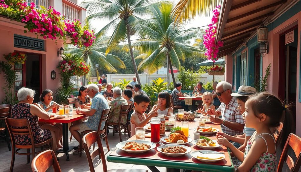 family dining in Cienfuegos family dining in Cienfuegos