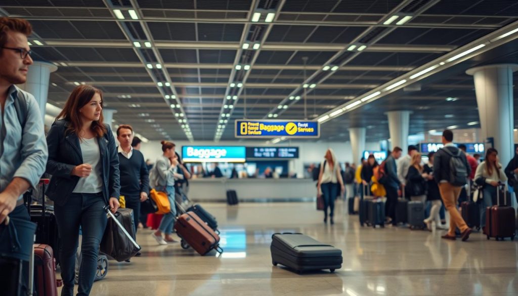 locate the baggage desk locate the baggage desk