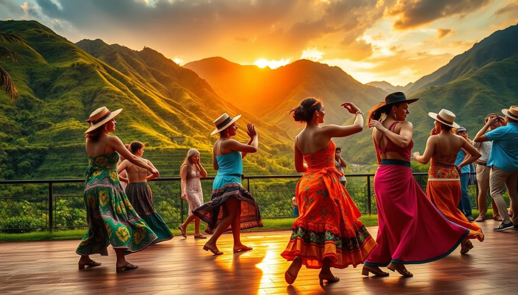 salsa dance in ViƱales salsa dance in ViƱales