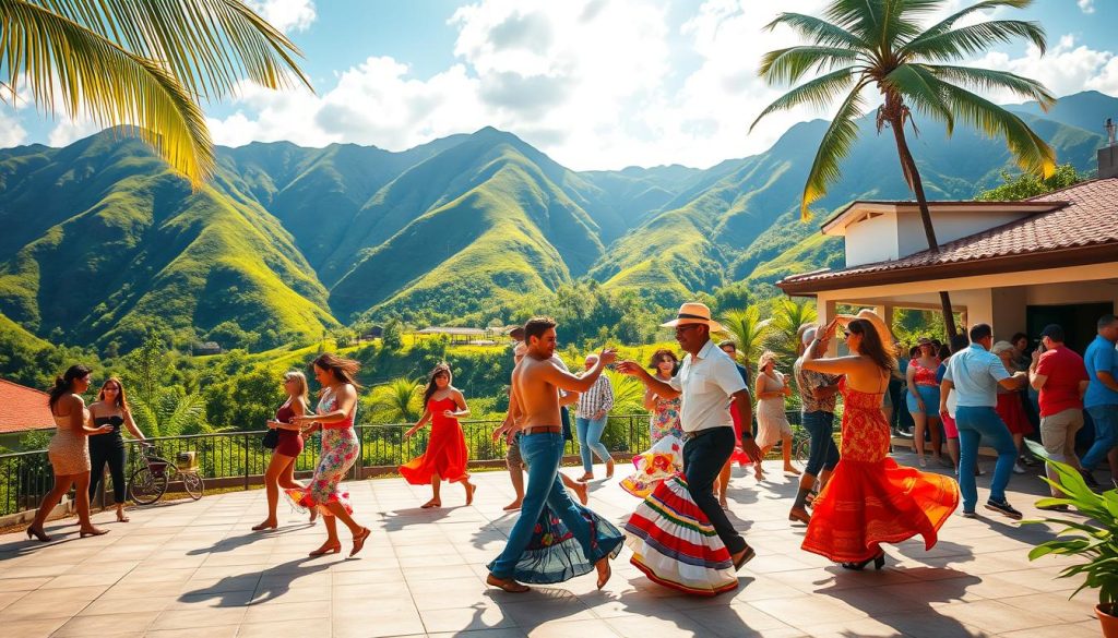 salsa dance in ViƱales salsa dance in ViƱales