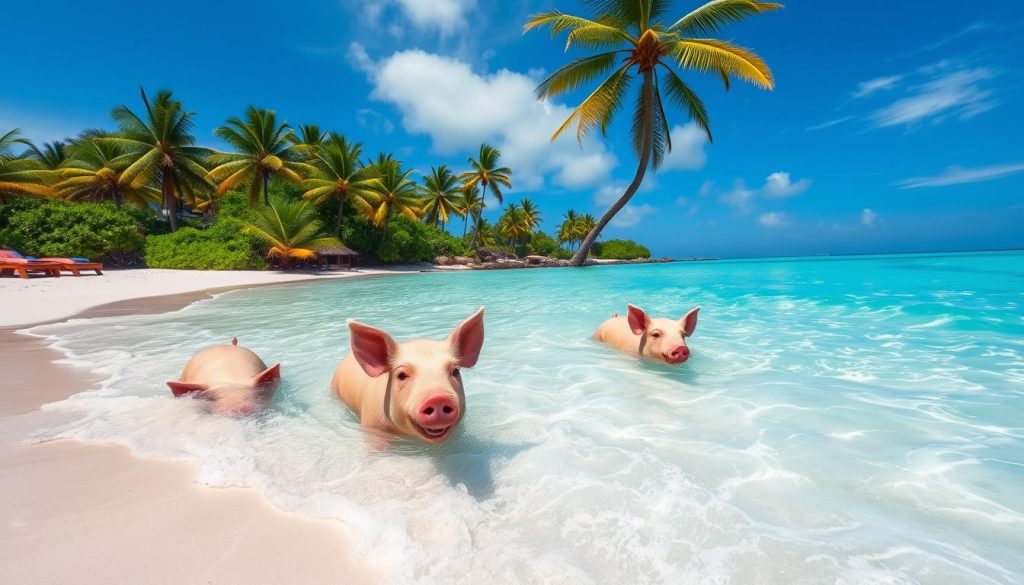 swimming pigs Bahamas swimming pigs Bahamas
