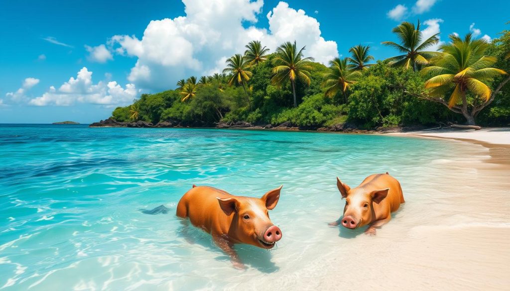 swimming pigs Caribbean swimming pigs Caribbean