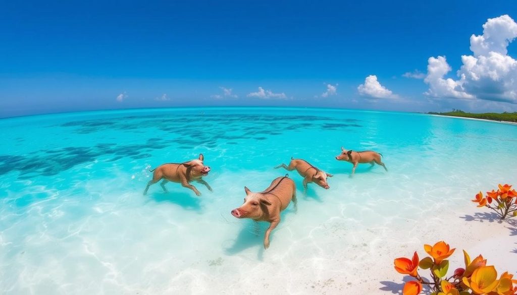 swimming pigs Exuma swimming pigs Exuma