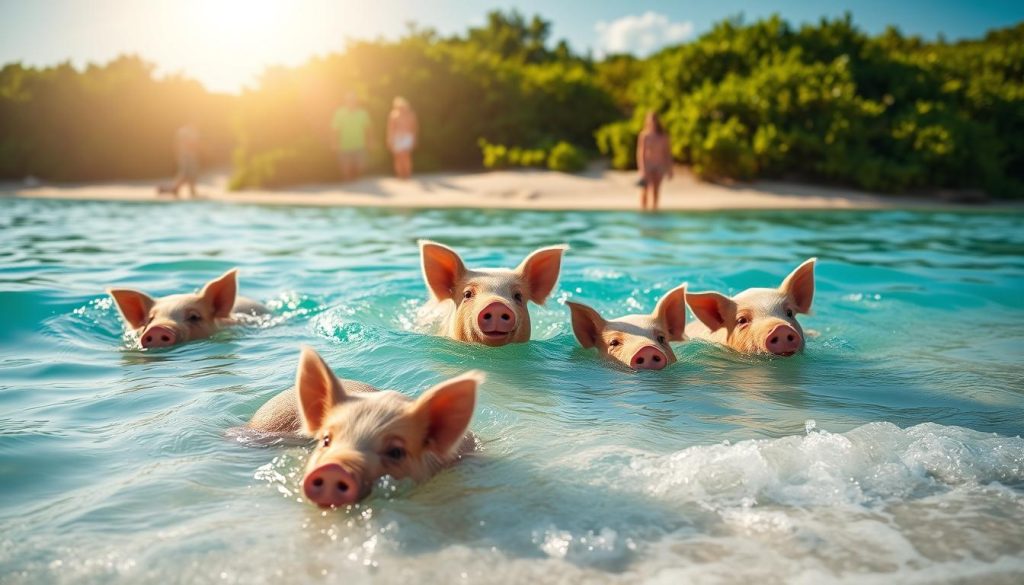 swimming pigs in Great Exuma swimming pigs in Great Exuma