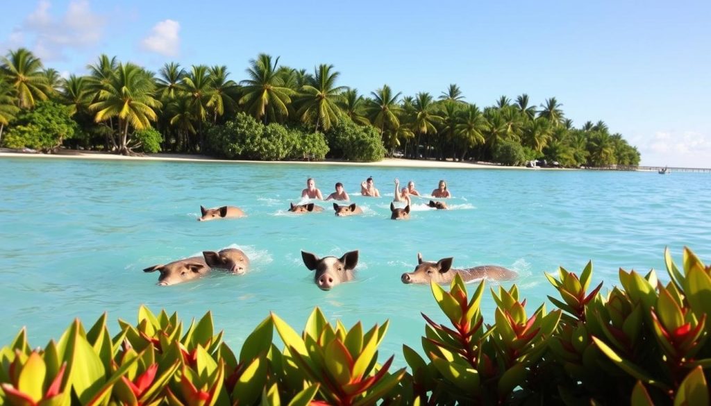 swimming with pigs Exuma swimming with pigs Exuma