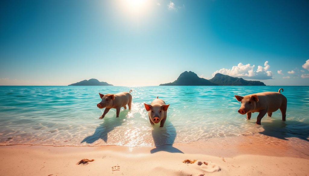 swimming with pigs Exuma swimming with pigs Exuma
