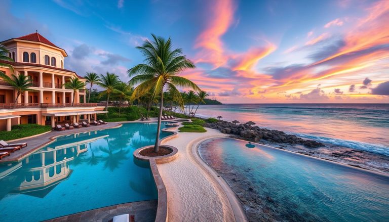 Can I find luxury resorts in Blue Bay?