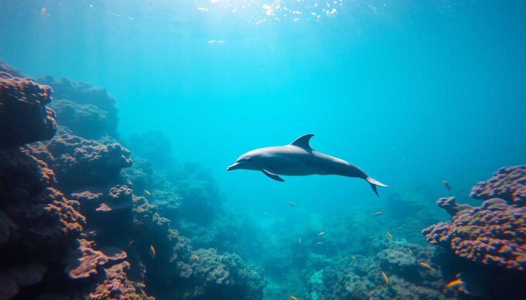 Dolphin swimming in La Romana Dolphin swimming in La Romana