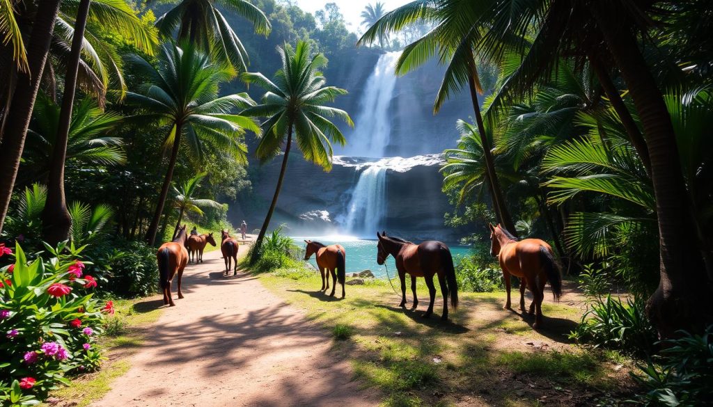 Horseback riding to El Limon Waterfall Horseback riding to El Limon Waterfall
