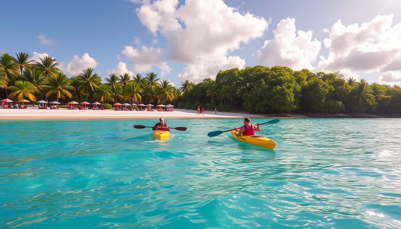 Kayaking and water sports adventures away from the crowds near Mambo Beach