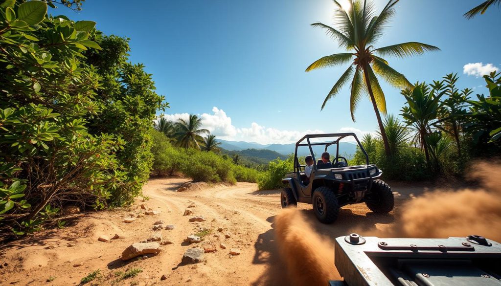La Romana four-wheel buggy driving La Romana four-wheel buggy driving