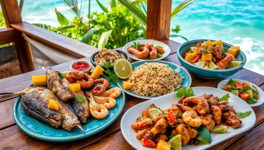 Local dishes in Blue Bay Local dishes in Blue Bay