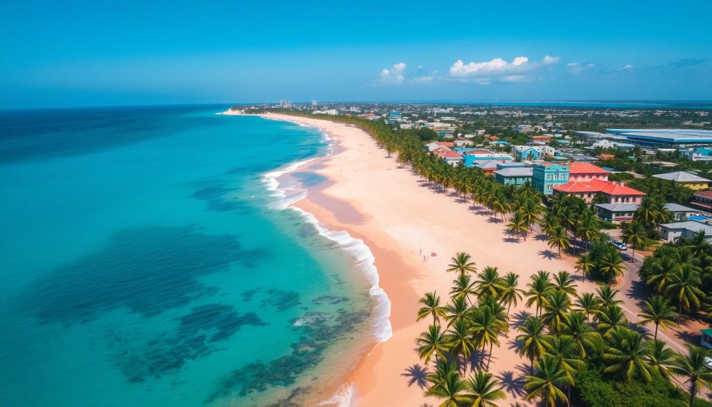 Mambo Beach location from Willemstad Mambo Beach location from Willemstad