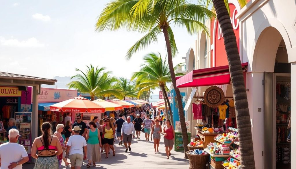 Mambo Beach shopping scene Mambo Beach shopping scene