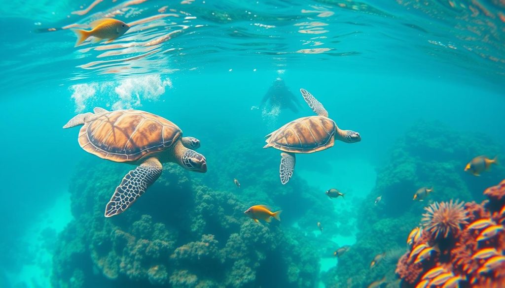 Snorkeling with sea turtles in Westpunt Snorkeling with sea turtles in Westpunt