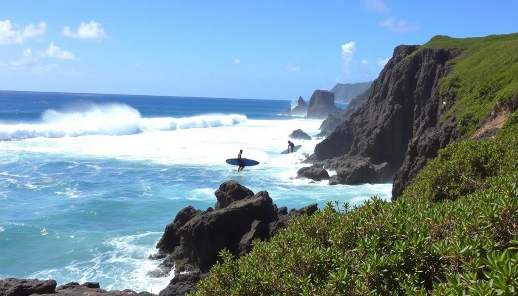 Surfing in Bathsheba Surfing in Bathsheba