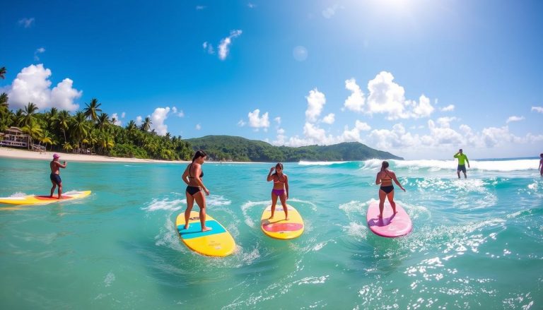 Surfing lessons and water sports activities in Samaná