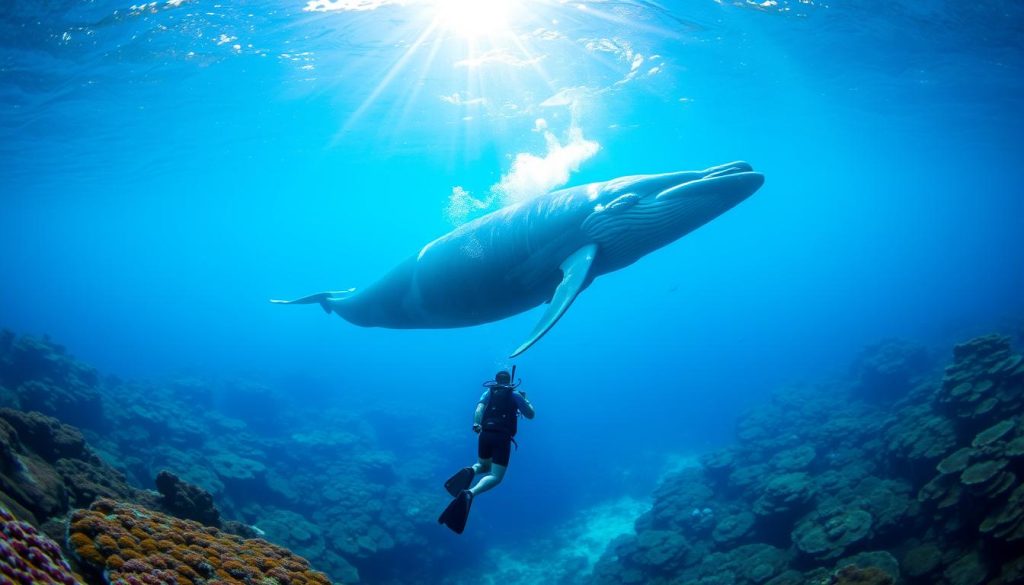 Swimming with whales in SamanĂ¡ Swimming with whales in SamanĂ¡
