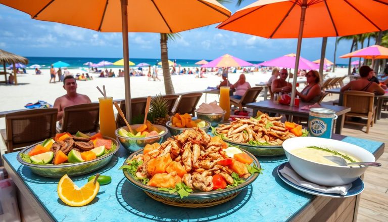 What delicious food can I try near Mambo Beach?