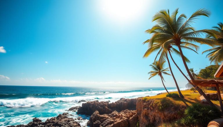 What is the best time of year to visit Bathsheba for good weather and waves?